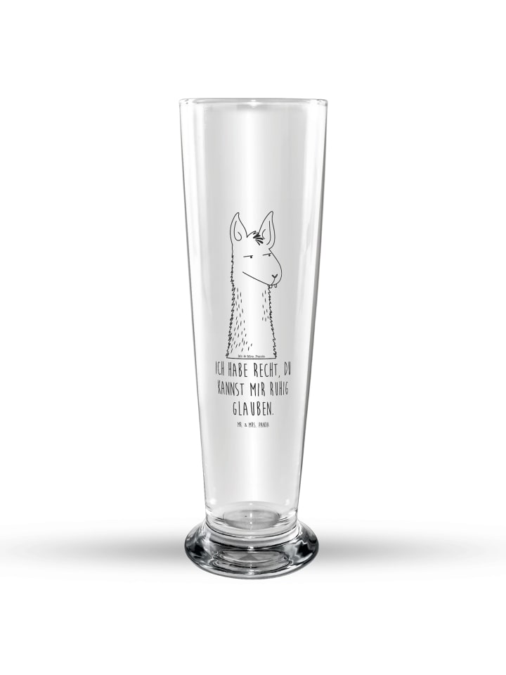 Craft Beer Glas Lamakopf Genervt mit Spruch in Transparent