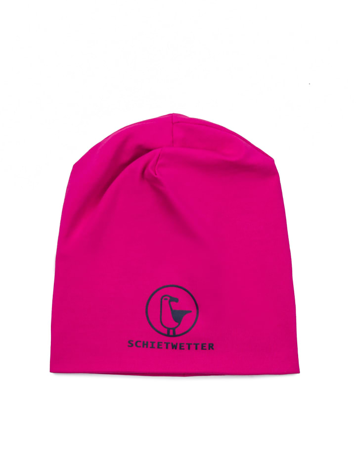 Kinder Mütze "Schietwetter", Leichte Beanie in fuchsia/navy