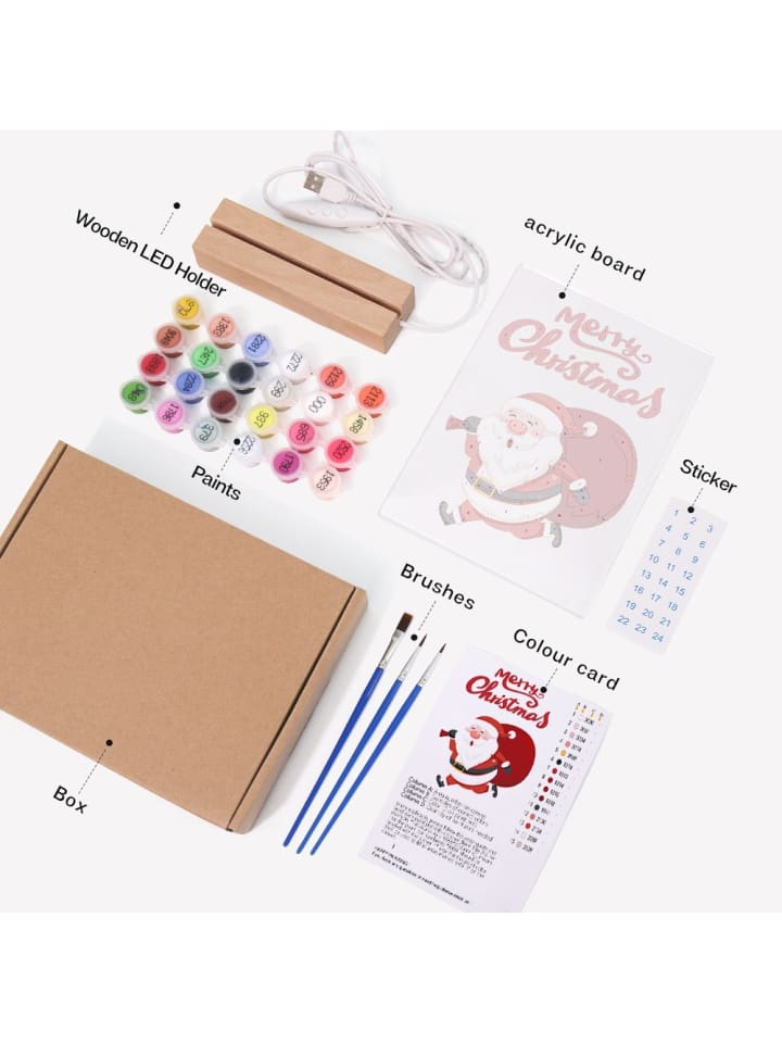 DIY Malset Santa mit LED Sockel