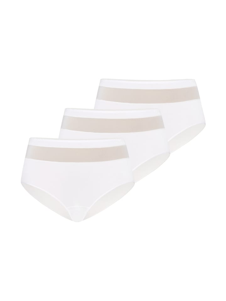 3er Pack: Hohe Taille Baumwollslip Vera in weiß