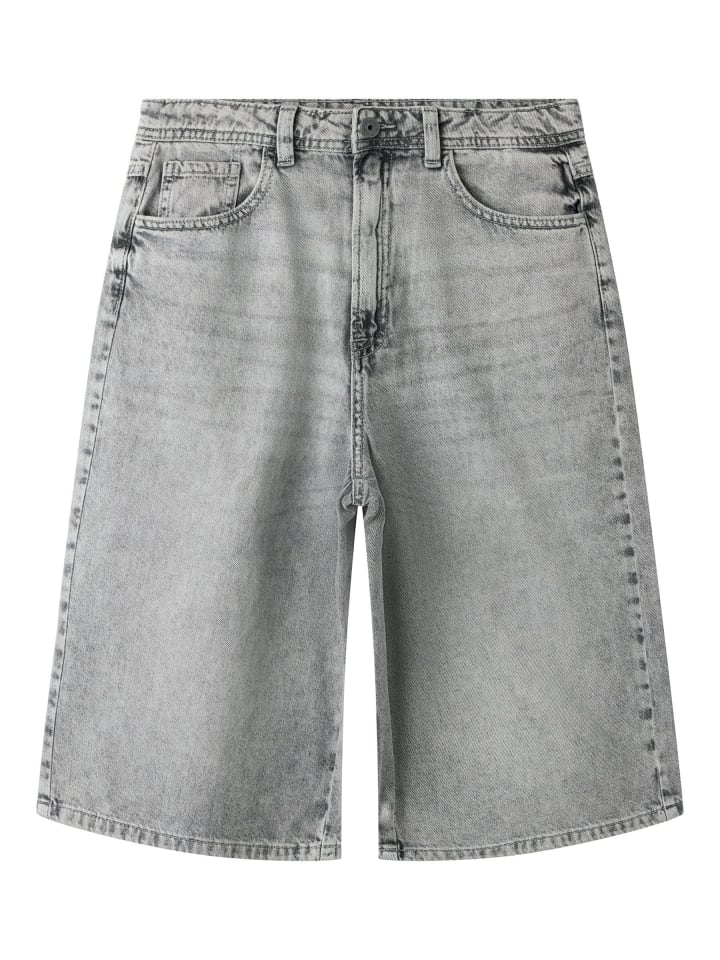 Jeansshorts in Light Grey Denim