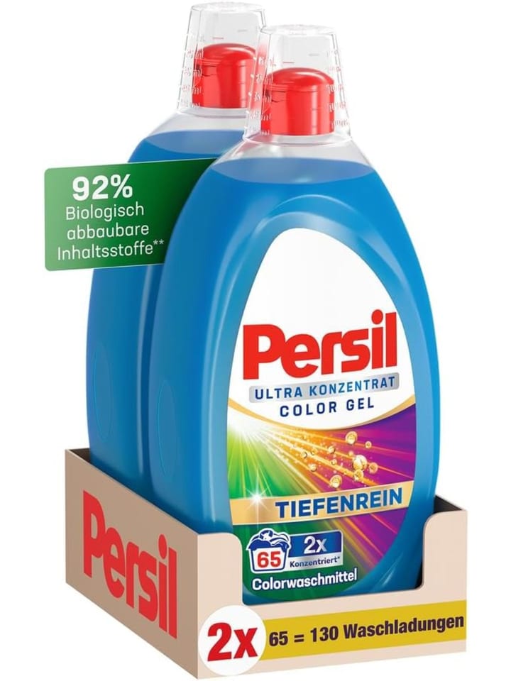 Persil Ultra Konzentrat Color Waschmittel 2x65 Waschladungen Flüssigwaschmittel