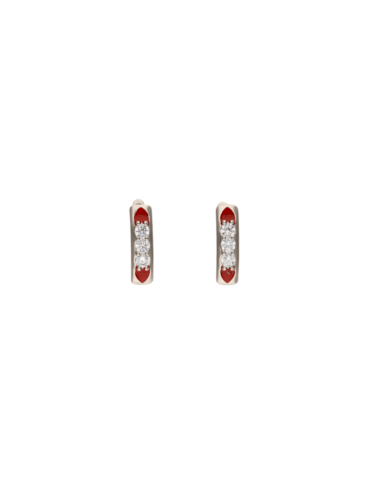 Women Earrings in Silver Red
