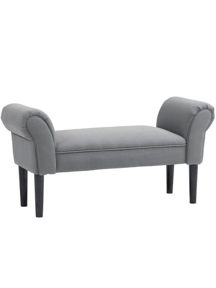 Sitzbank in Dunkelgrau 102L x 36B x 51H cm
