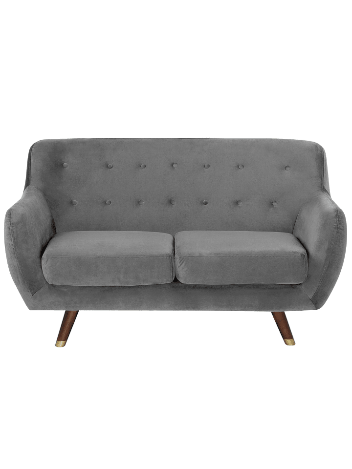 2-Sitzer Sofa BODO in Grau/Gold/Braun - (W) 148 x (H) 85 x (L) 84 cm