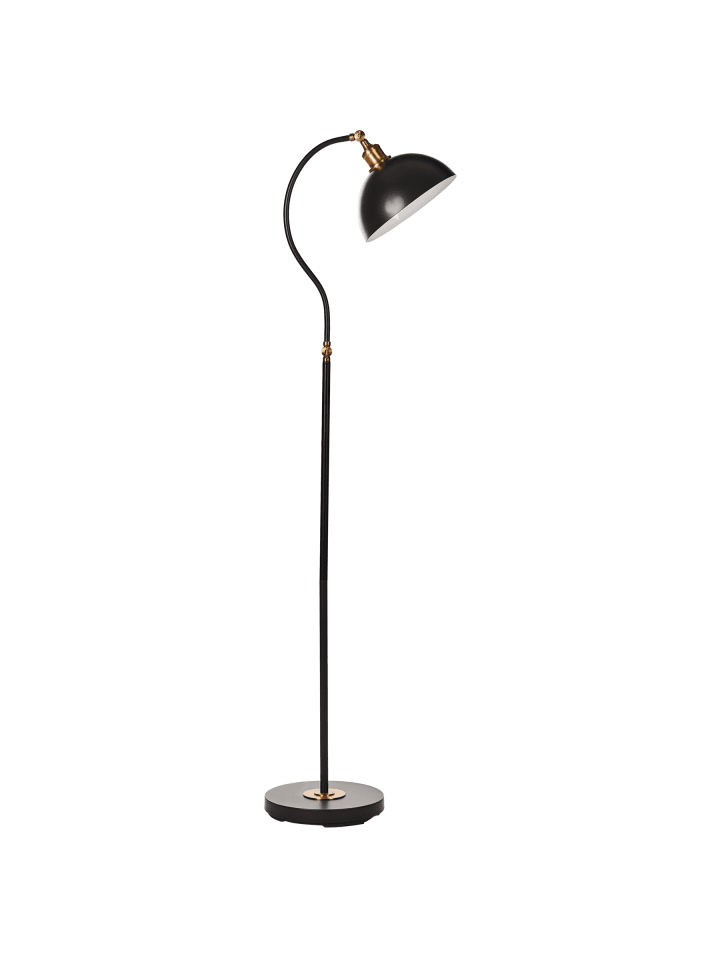 Stehleuchte LENNON in Schwarz/Weiß/Gold - (W) 28 x (H) 145 x (L) 38 cm