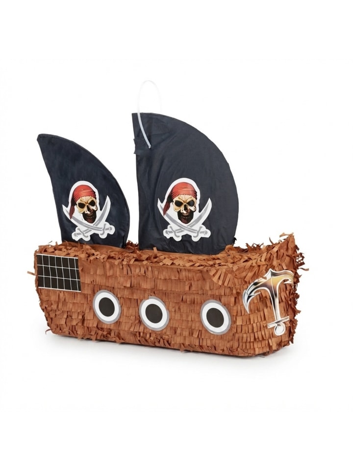 3-tlg. Pinata Set "Piratenschiff" in Bunt
