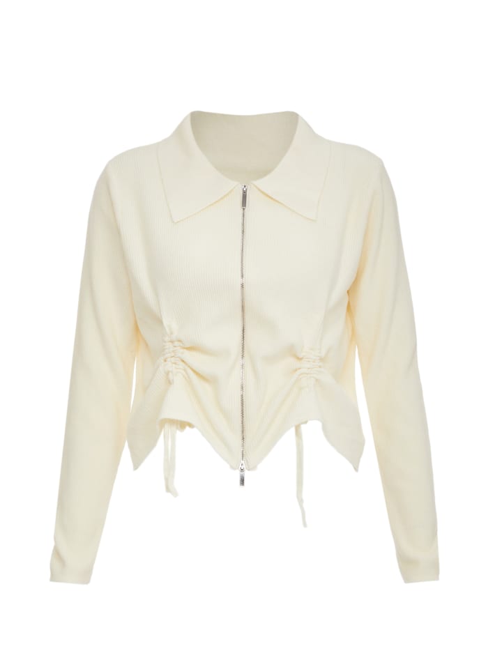 Damen Strickjacke in Wollweiss