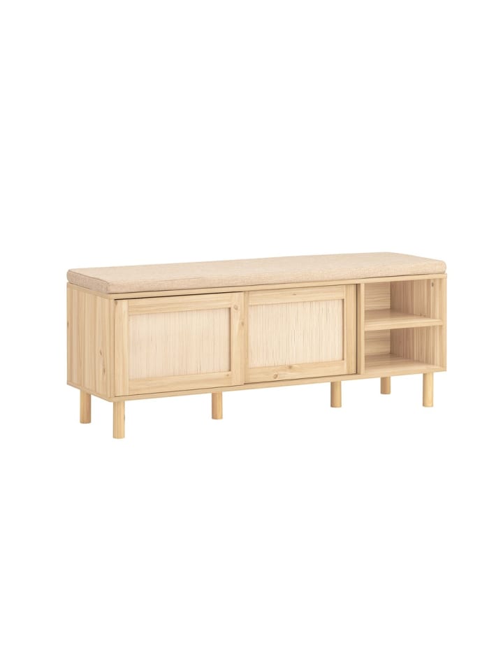 Schuhbank in Naturholz - (W) 35 x (H) 49 x (L) 121 cm