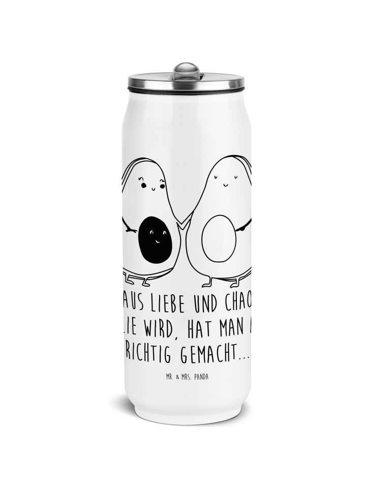 Thermosflasche Avocado Pärchen mit Spruch in Weiß