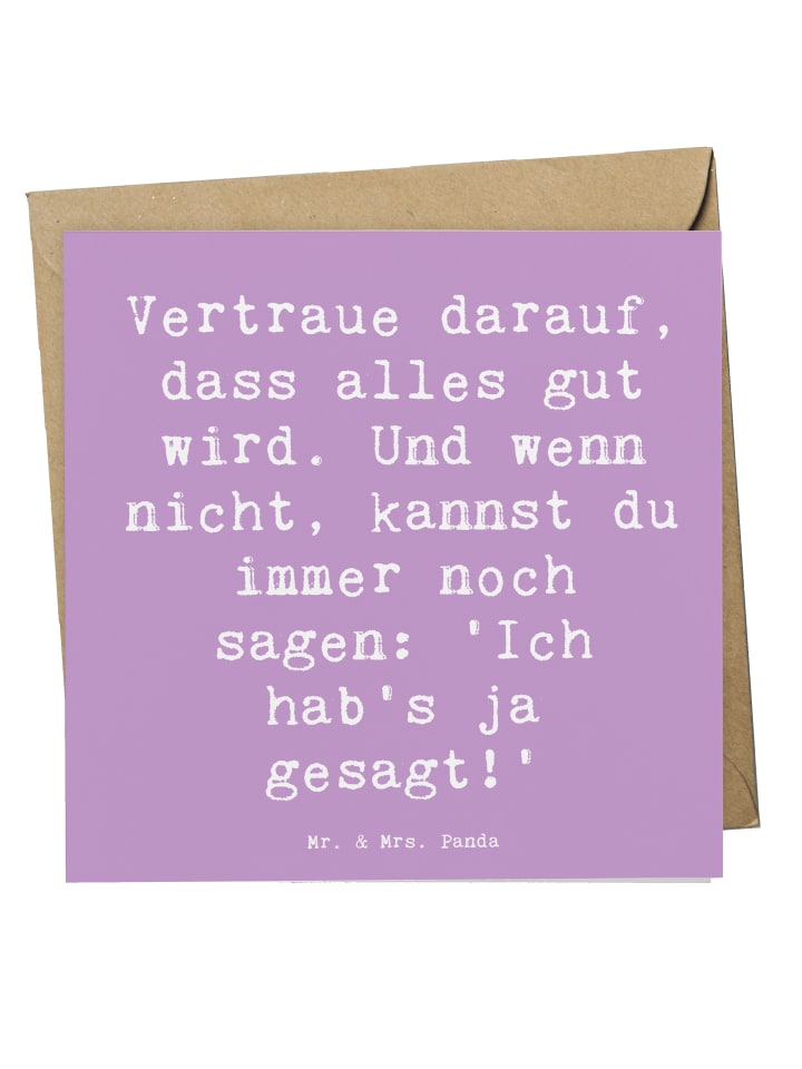 Grußkarte Spruch Schutz & Vertrauen mit Spruch in Lavendeltraum