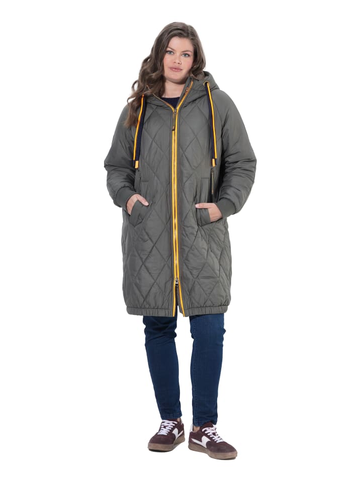 Steppjacke in moosgrün