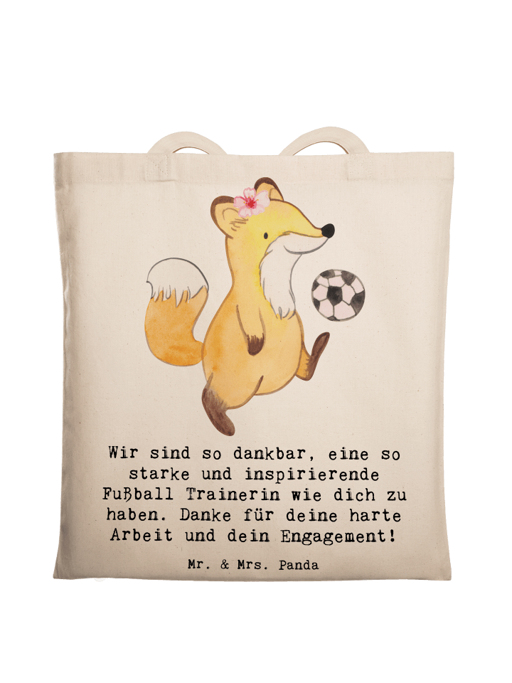 Tragetasche Fußball Trainerin Dankbarkeit mit S... in Creme
