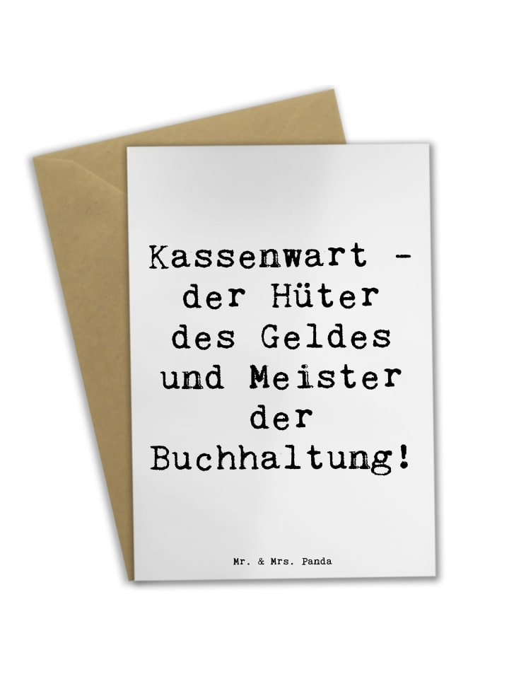 Glückwunschkarte Spruch Kassenwart Meister mit ... in Weiß