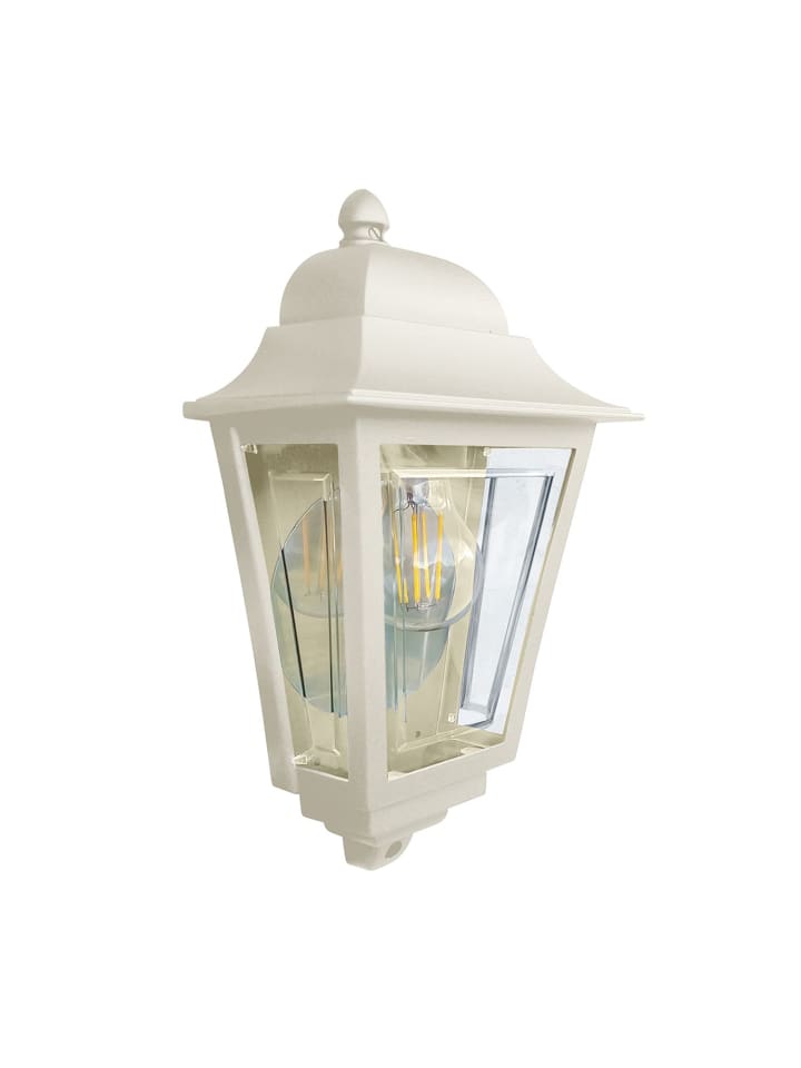 Außen Wandlampe (B)19.3 x (H)32.5 cm in Creme Klar/Transparent
