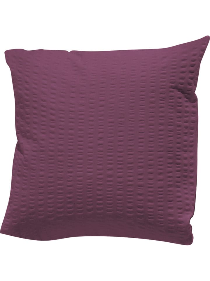 Seersucker Kuschelkissenbezug Rosenheim in aubergine