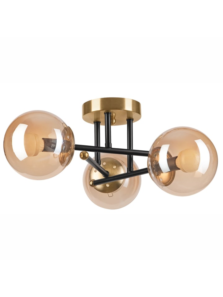 Deckenlampe (B)39 x (L)39 x (H)19 cm in Gold Schwarz