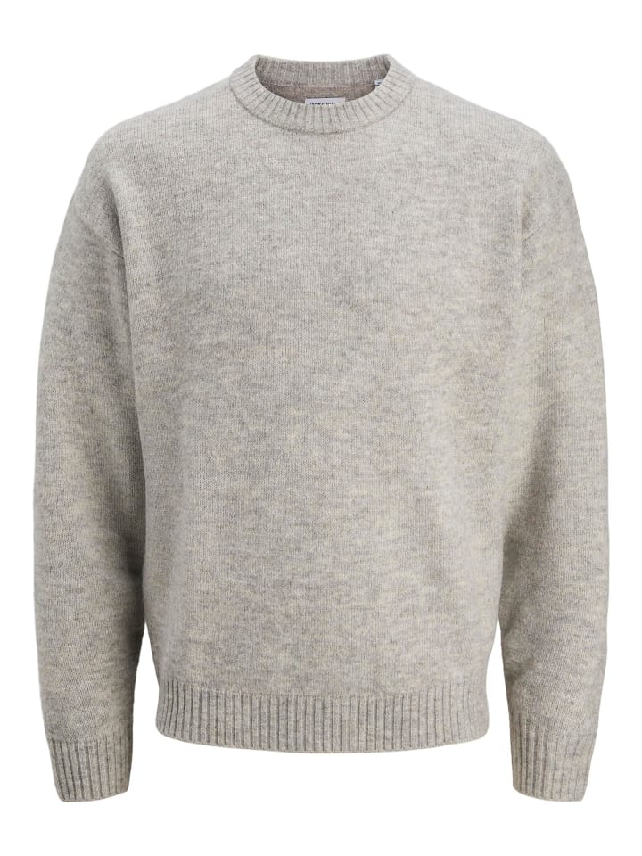 Strickpullover in Light Grey Melange 1
