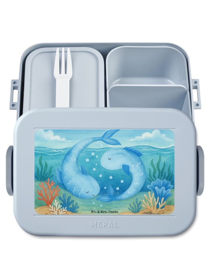 Snackbox Sternzeichen Fische Design ohne Spruch in Blau Pastell