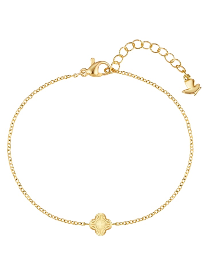 Armband Kleeblatt aus Edelstahl in gelbgold