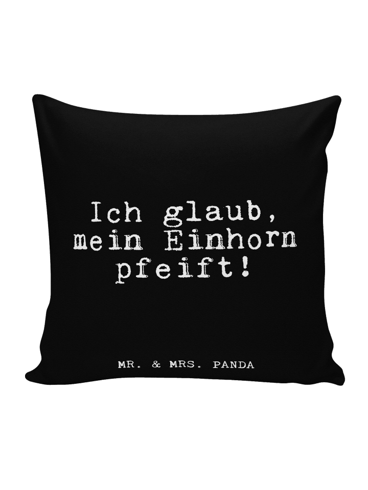 Kopfkissen Ich glaub, mein Einhorn... mit Spruch in Schwarz