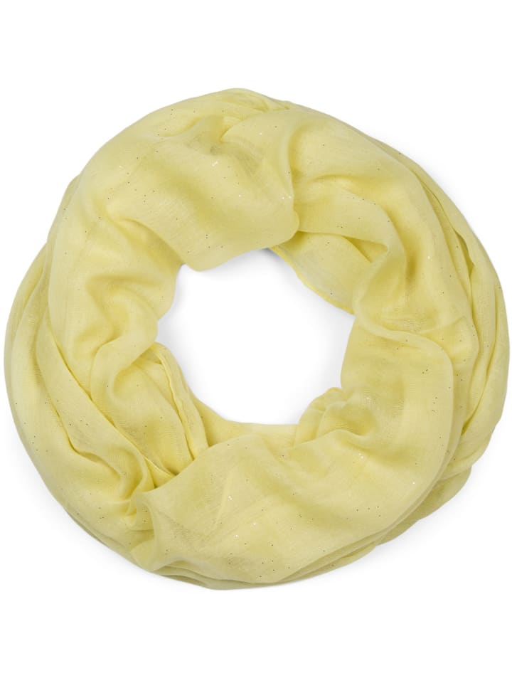 Loop Schal mit Glitzer in Gelb