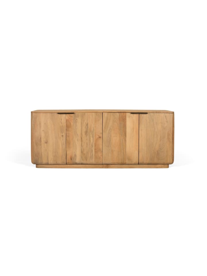 Sideboard aus Mangoholz mit abgerundeten Ecken in Brown