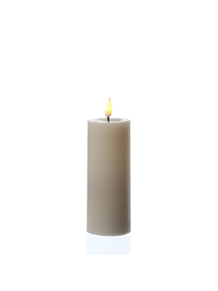 LED Kerze Mia Echtwachs flackernd H: 12,5cm D: 5cm in creme