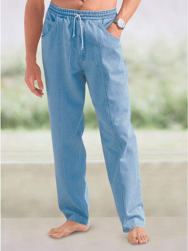 Schlupfjeans in blue-bleached