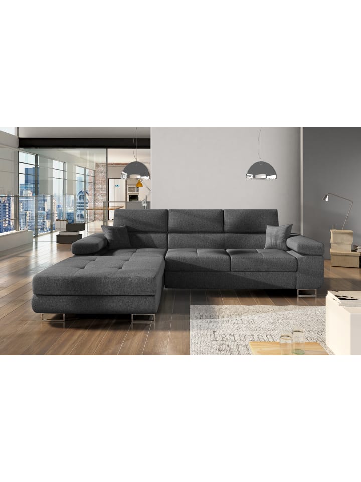 Amanda Recamiere Links in Anthrazit -  (L) 203 x (B) 289 x (H) 85 cm