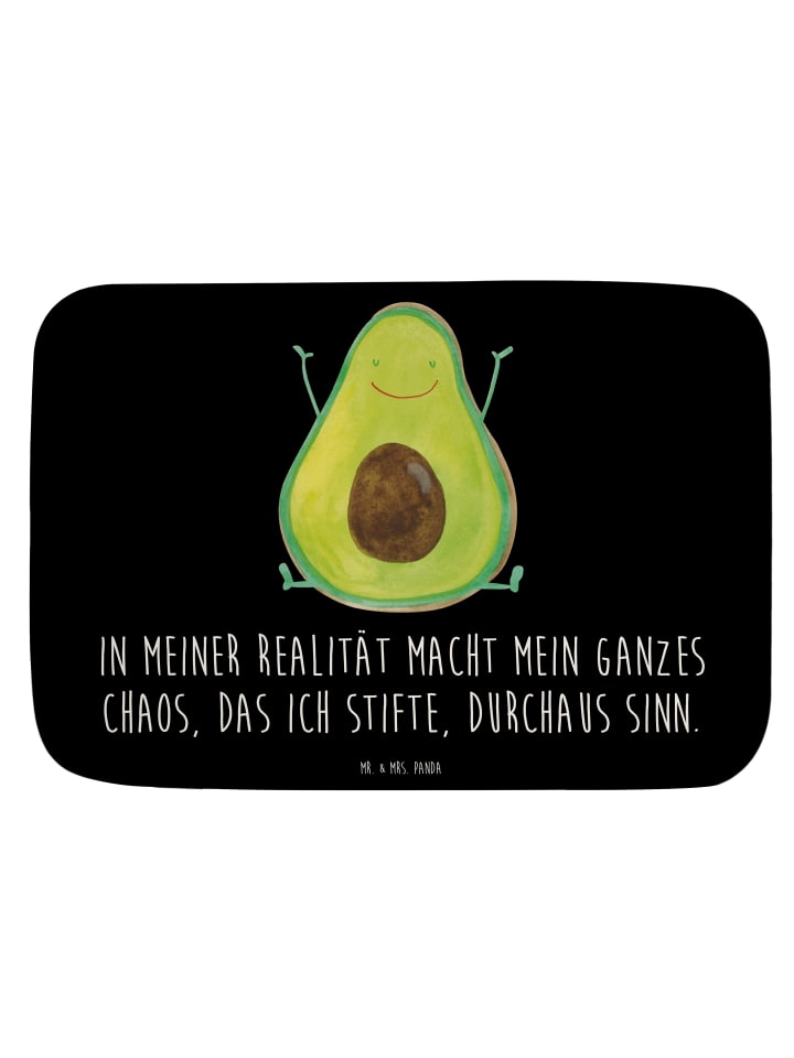 Badvorleger Avocado Glücklich mit Spruch in Schwarz