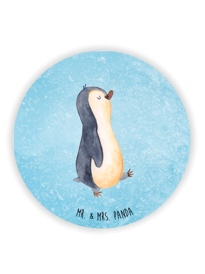Magnet Pinguin mHerzieren ohne Spruch in Eisblau