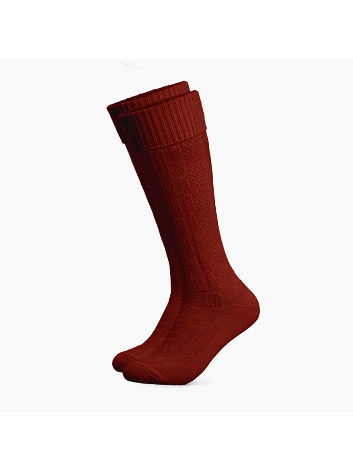 1er Pack Lange Trachtensocken Silberdistel in Rot