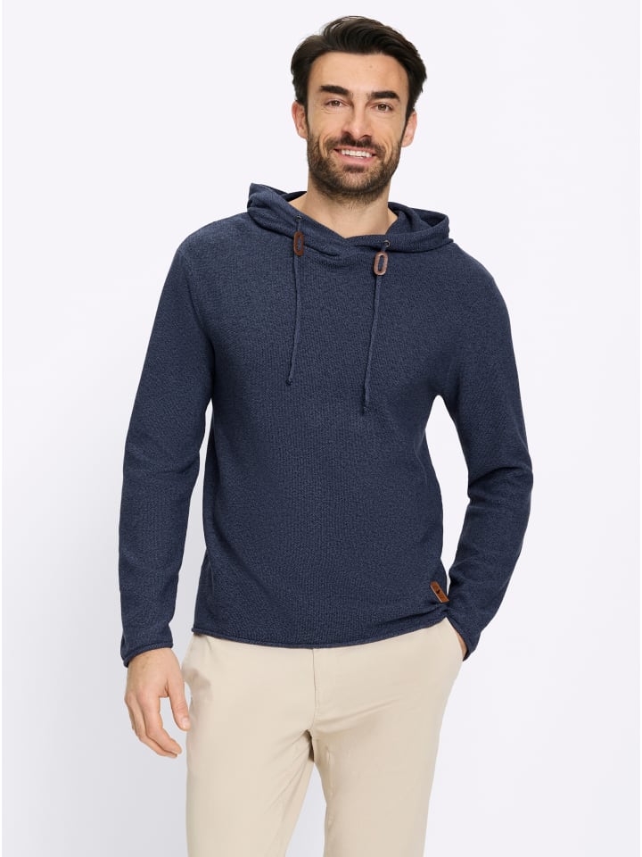 Kapuzen-Pullover in rauchblau-meliert