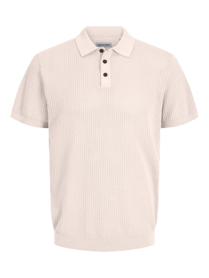 Strick-Poloshirt kurzarm Jjjess in sea salt