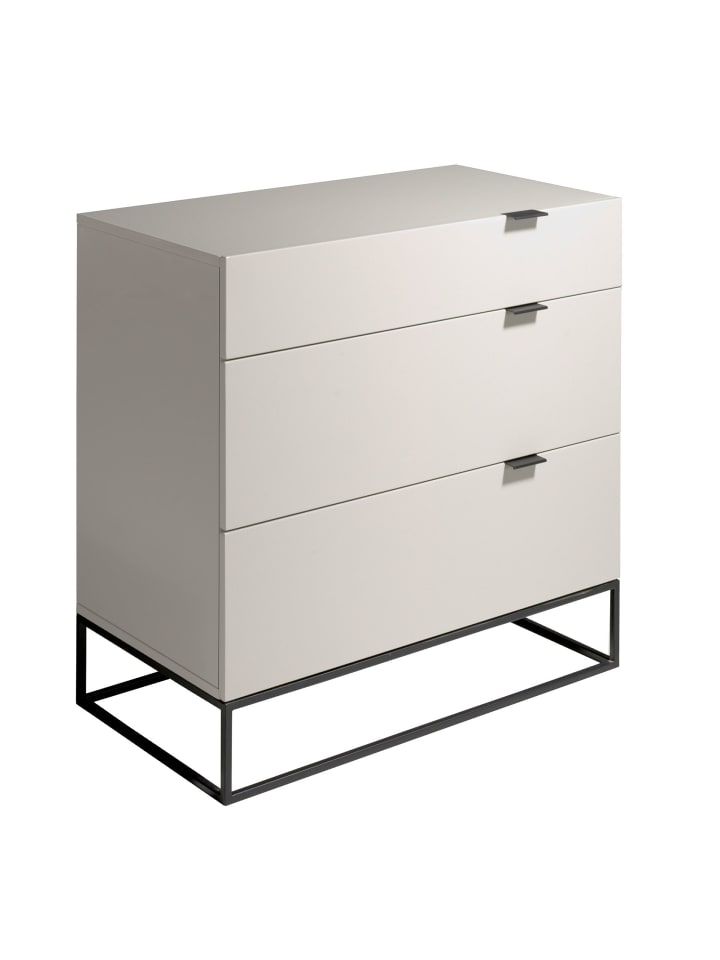 Kommode 7020 in Grau / Schwarz – (B)80 x (H)80 x (T)45 cm
