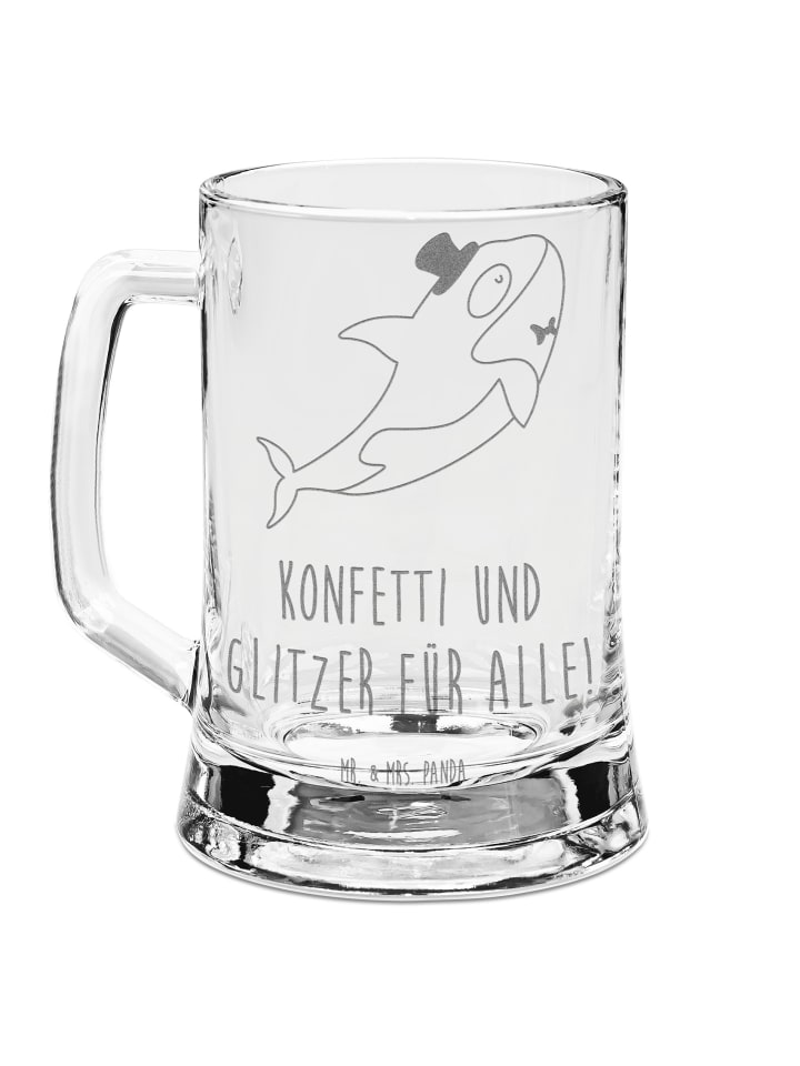 Krug Orca Zylinder mit Spruch in Transparent