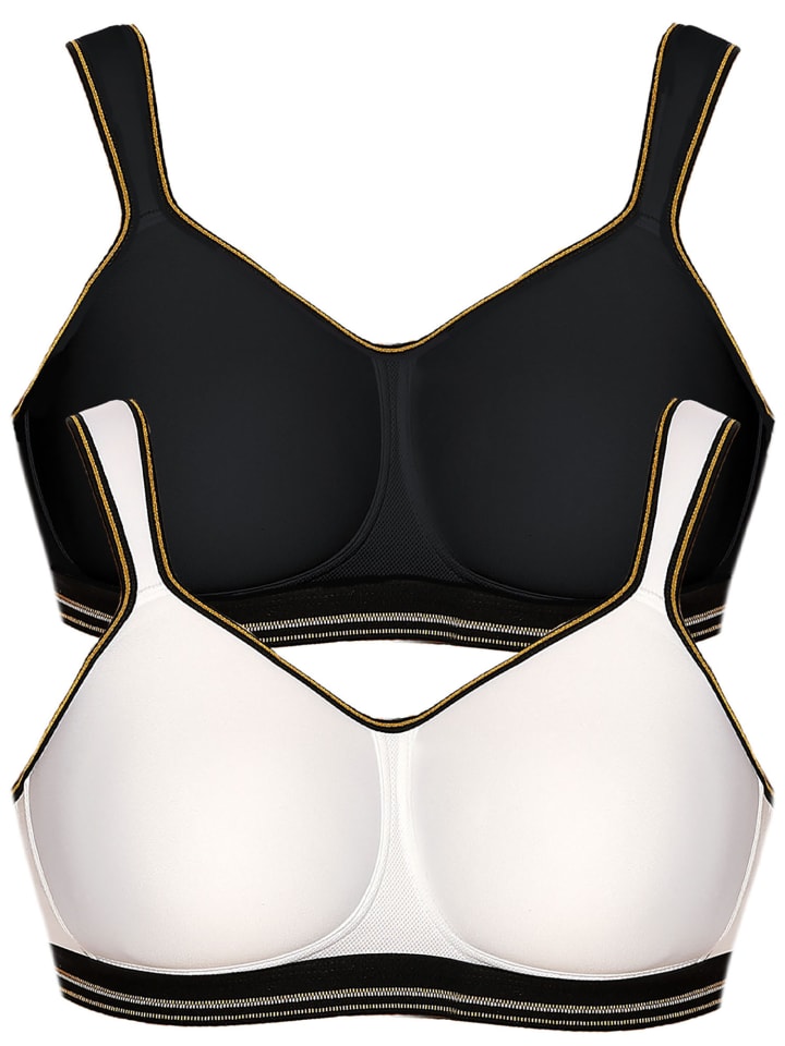 2er Pack Sport BH intense in schwarz weiss