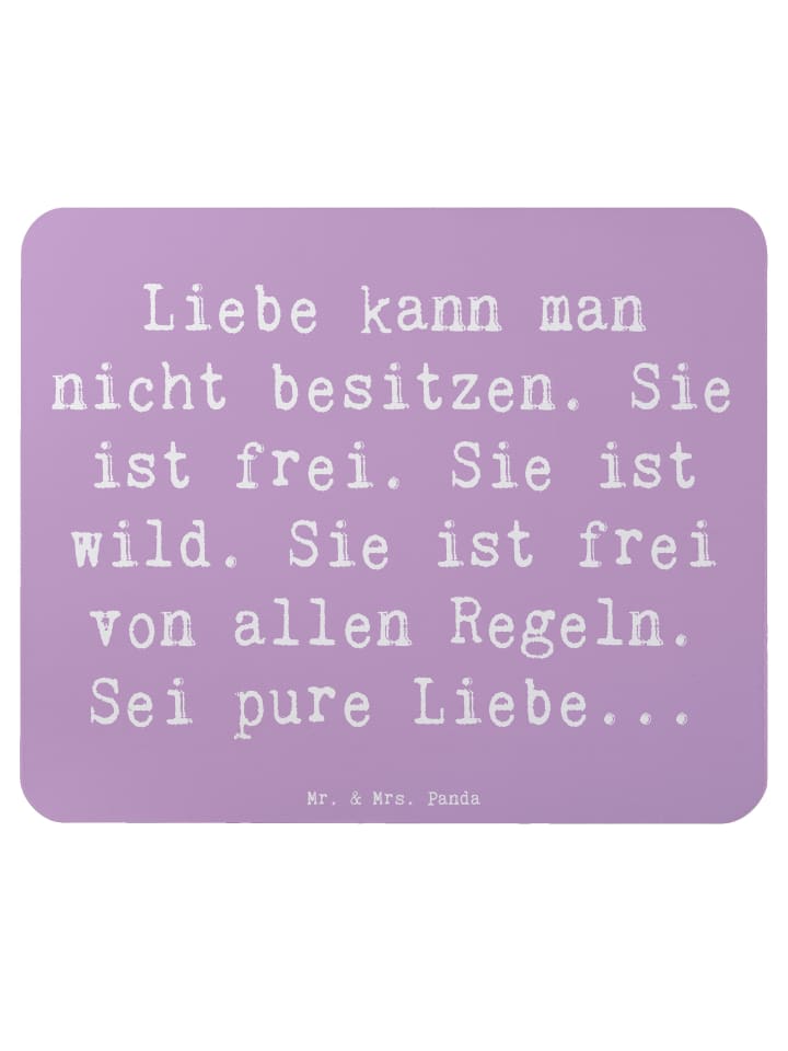 Mousepad Spruch Liebe und Freiheit mit Spruch in Lavendeltraum