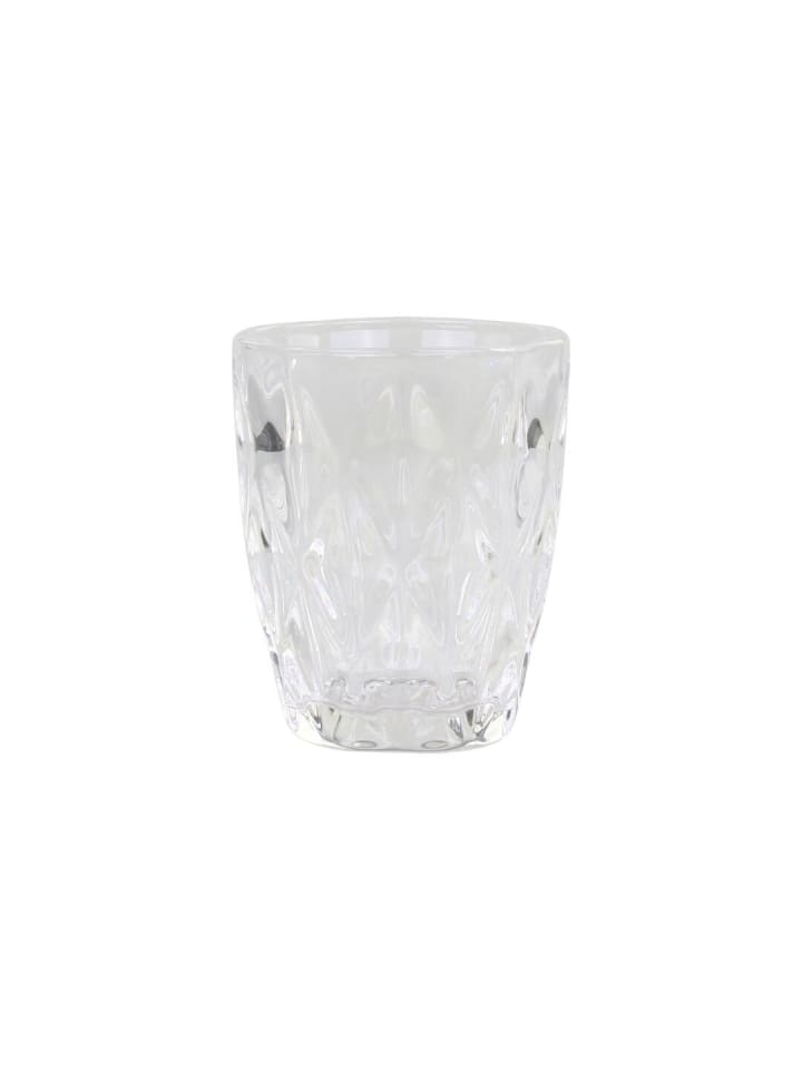 Trinkglas mit Diamantmuster in klar