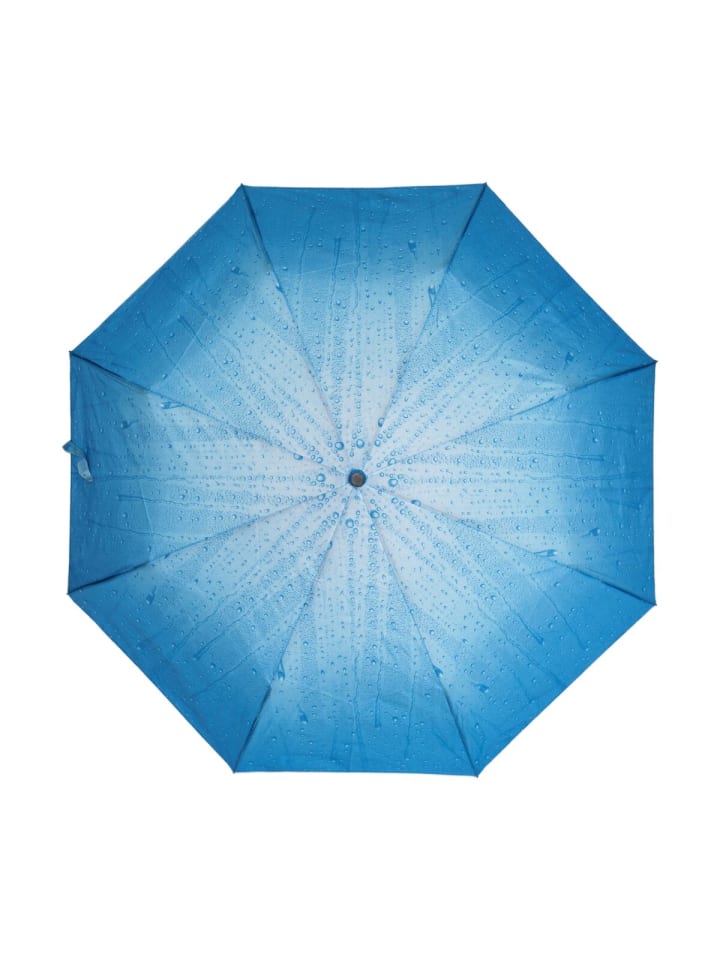 Teleskop Taschenschirm mit Schutzhülle ø100 cm mit Tropfenmotiv in Blau