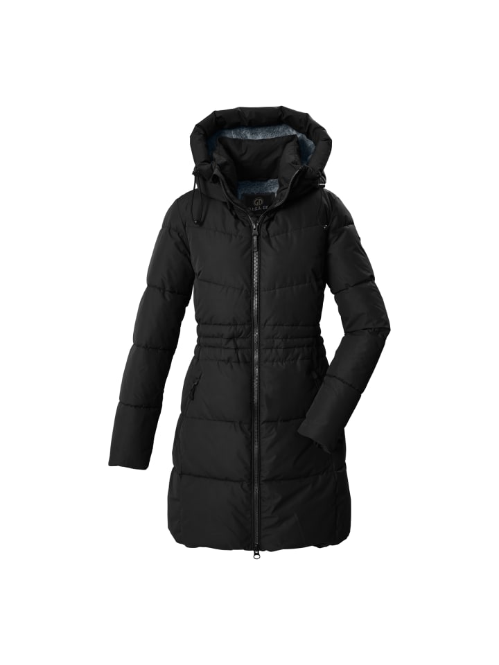 Steppparka mit abzippbarer Kapuze in Schwarz0110