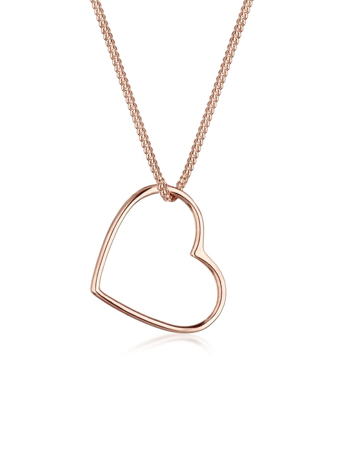 Halskette 925 Sterling Silber Herz in Rosegold