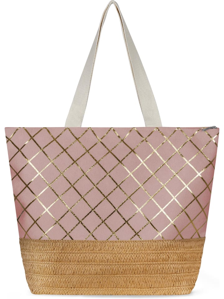 Große Strandtasche Kuredu in Rosa