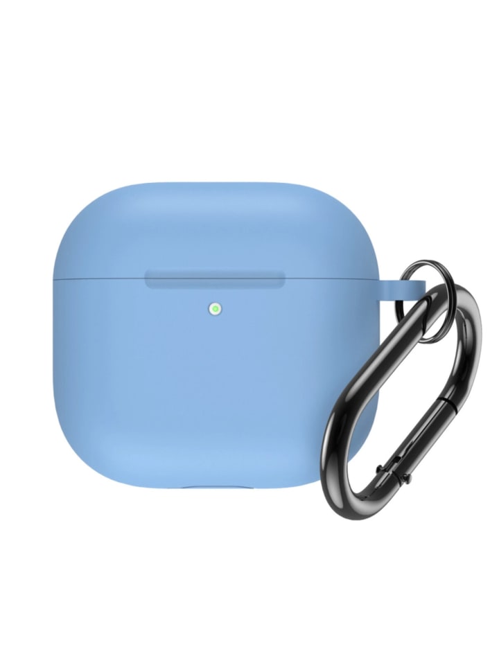 Silikonhülle kompatibelAirpods 4Karabinerhaken Blau in Blau