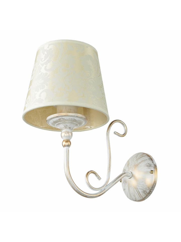 Wandlampe (B)17 x (H)25 cm in Shabby Gold Ecru glänzend