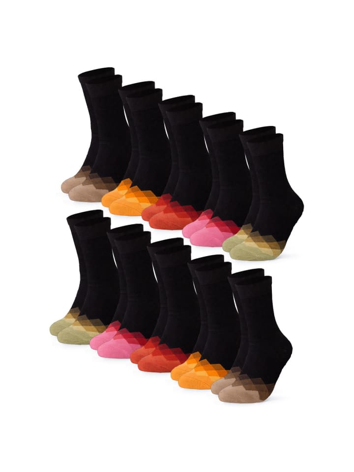 10er Pack Bunte Socken Evelin in HerbstMix