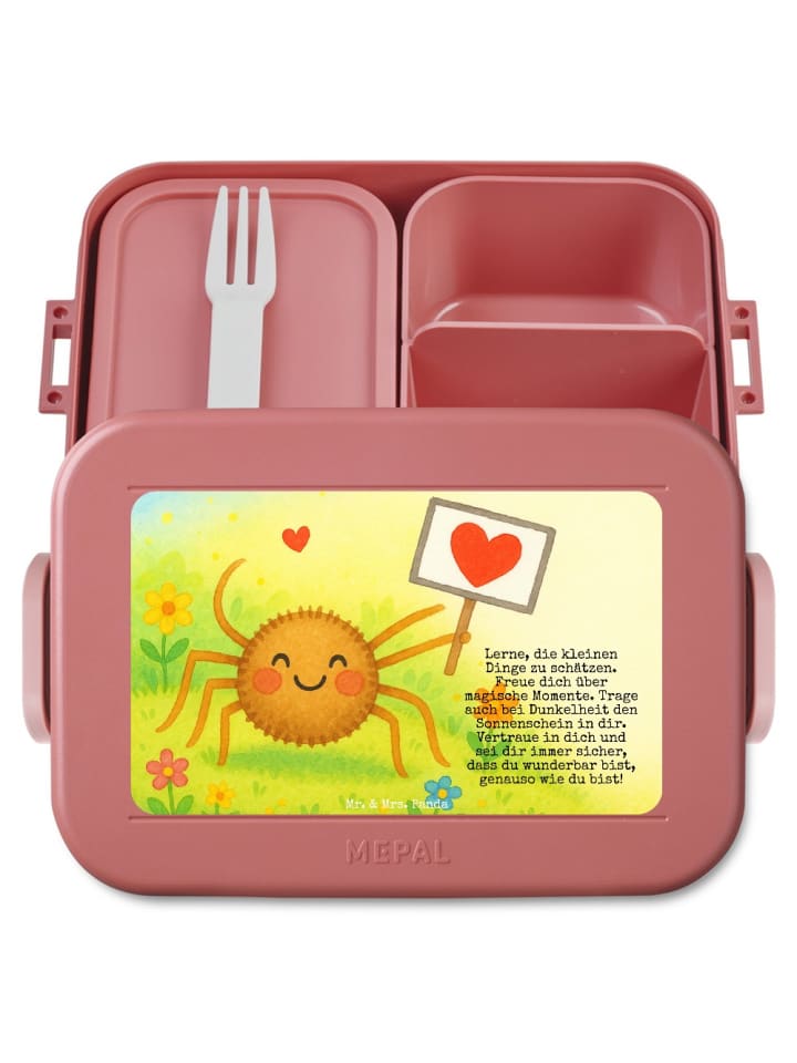 Lunch Box Spinne Agathe Motivation Design mit S... in Rot Pastell