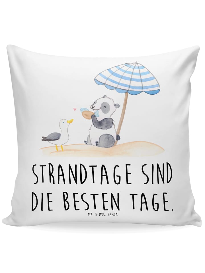 Kissen Sommer Strandtage mit Spruch in Weiß