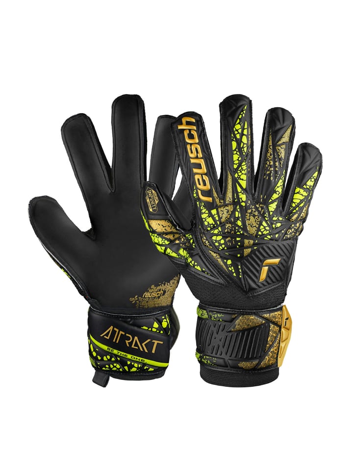 Torwarthandschuh Attrakt Infinity Finger Support in 7739 black/gold/yellow/black